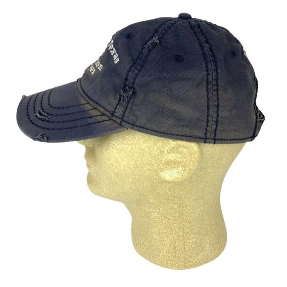 Billy Bobs Texas Production Manager Blue Distressed Strapback Hat 100% Cotton - Picture 4 of 5